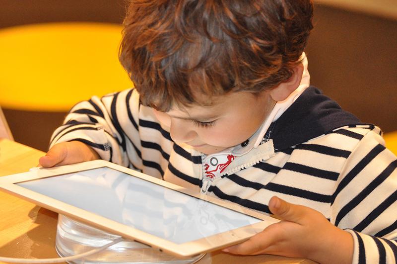 A child using a tablet 