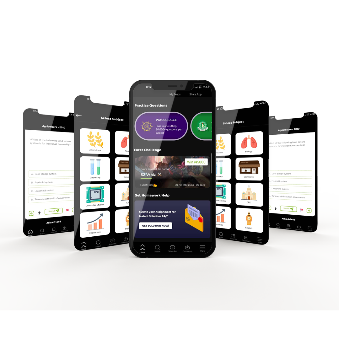 Afrilearn mobile interface