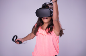 A child using a VR device 